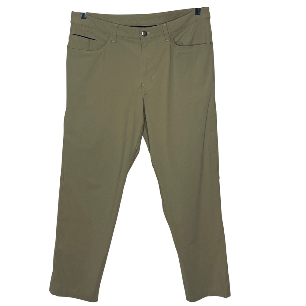Lululemon Commission Pant Classic Khaki Tan Warpstreme ABC Size‎ 34 Mens